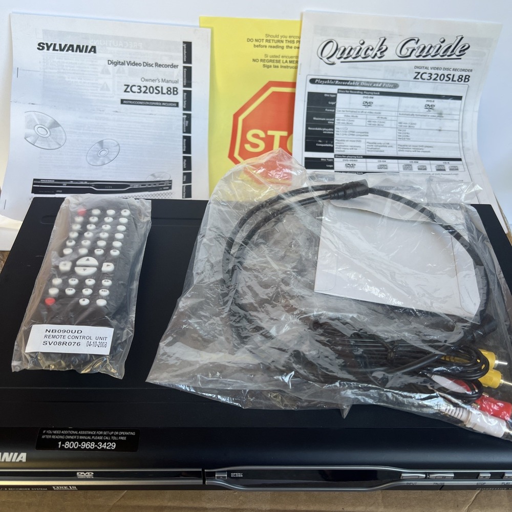 Sylvania ZC320SL8B DVD Recorder Remote Manual Box Kodak Picture CD Tested